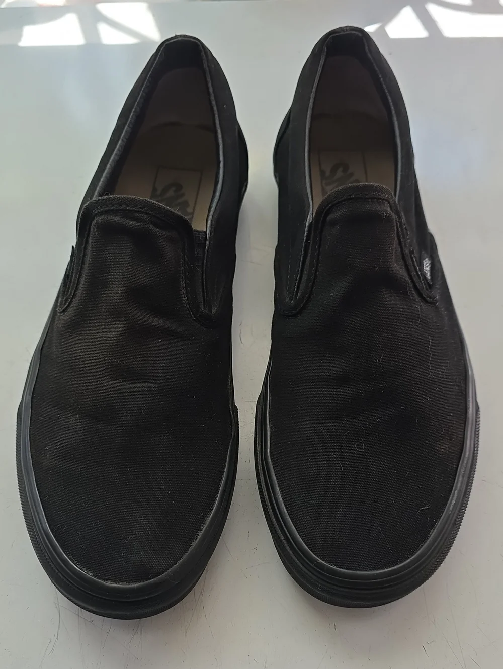 Vans Black Canvas Slip-On Loafers